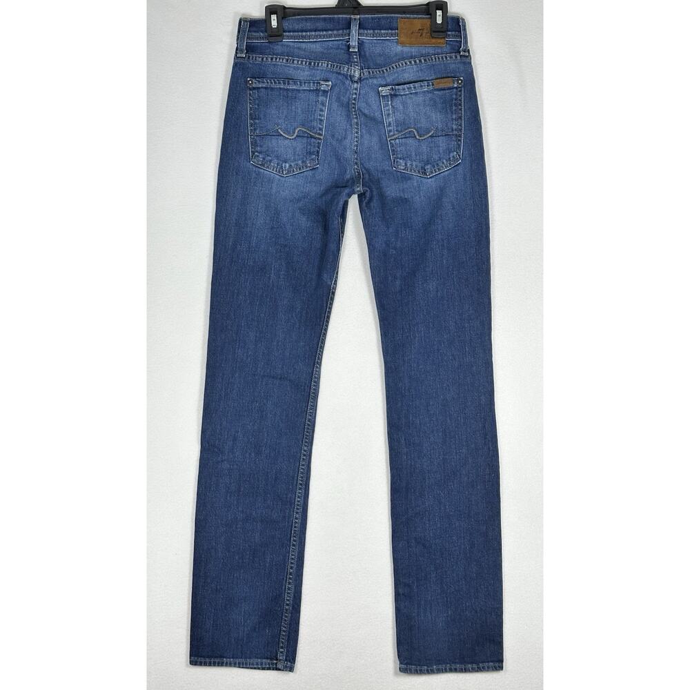 7 For All Mankind Jeans Women's 29x32 Slimmy Mid Rise Medium Wash Stretch USA - Picture 7 of 7